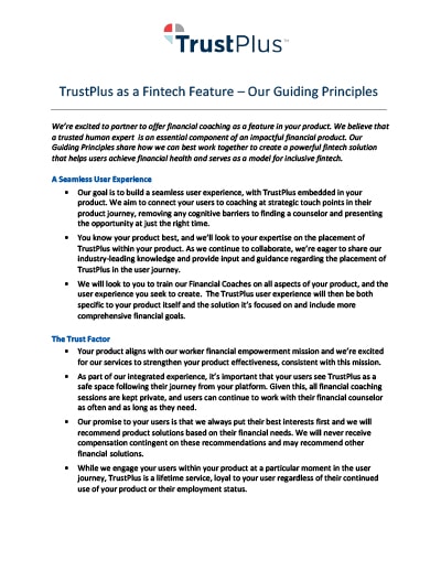 TrustPlus Guiding Principles